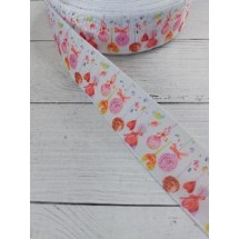 Лента репсовая с рисунком 25мм, цена за 1 м